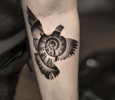 Top 58 Black and Grey Tattoos Time Flies Tattoo, Flies Tattoo, Steve Butcher Tattoo, Floral Back Tattoos, Small Star Tattoos, Pocket Watch Tattoos, Spirit Tattoo, Flying Tattoo, Miami Ink