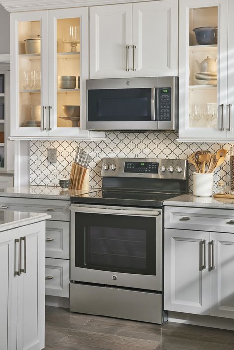 GE Profile Electric Range and Microwave - Traditional - Kitchen - Cincinnati - by Custom Distributors | Houzz Microwave Above Stove, Cooking Microwave, Microwave Hood, Induction Range, Range Microwave, Improve Indoor Air Quality, Electric Cooktop, Stove Oven, Electric Stove