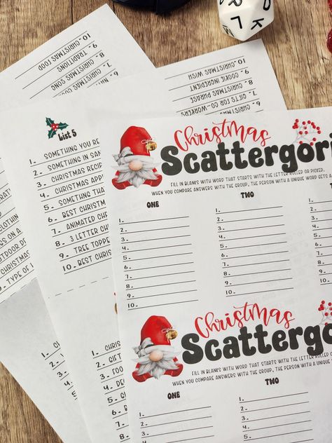 Scattegories Christmas Free Printable, Christmas Scattergories Lists, Christmas Scattergories Free Printable, Scattergories Christmas, Christmas Categories, Scattergories Lists, Christmas Scattergories, Christmas Charades Game, Free Christmas Games