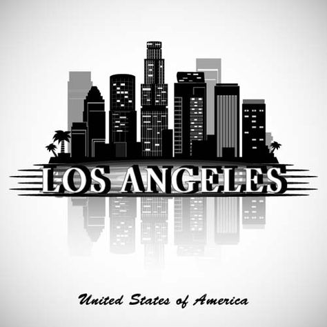 Los Angeles city background vector Los Angeles Buildings Tattoo, Angel Background, Building Tattoo, Stick Poke, Skyline Tattoo, Background City, Mexican Art Tattoos, Los Angeles Skyline, Lowrider Art