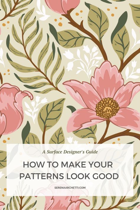 How to Make a Surface Pattern Design Look Professional — Serena Archetti Surface Pattern Design Procreate, Patterns With Watercolor, Watercolor Surface Pattern Design, Surface Pattern Design Trends 2023, Surface Pattern Design Sketchbooks, Affinity Designer Tutorial, Floral Fabric Prints, Floral Repeat Pattern, Surface Design Techniques