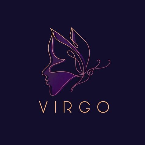 Virgo Logo, Cute Business Names, Beauty Salon Branding, Best Fonts For Logos, Butterfly Silhouette, Profile Portrait, Initials Logo Design, Creative Logo Design, Beauty Salon Logo