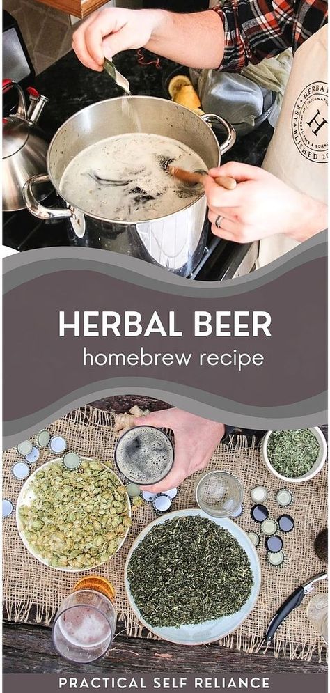 Delve into the ancient art of making herbal beer with this herbal beer recipe, a key part of fermented drinks recipes. Herbal beers were traditionally brewed for both their medicinal properties and their delightful flavors. This recipe will guide you through creating your own herbal beer, perfect for both historical enthusiasts and modern-day brewers. Discover more about alcoholic drinks recipes and self-sufficient living at practicalselfreliance.com Herbal Liqueurs, Alcoholic Drinks Recipes, Fermented Drinks, Ale Recipe, Yeast Packet, Beer Recipe, Homebrew Recipes, Homemade Wine, Brewers Yeast