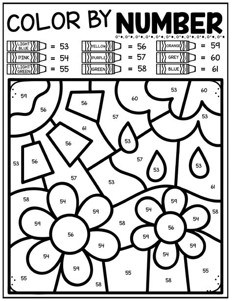 spring flowers color by number sheet Color Kindergarten, Sight Word Worksheet, Spring Worksheets Preschool, Color By Sight Word, Spring Vocabulary, Kindergarten Spring, Preschool Sight Words, Sight Word Coloring, Color By Number Printable