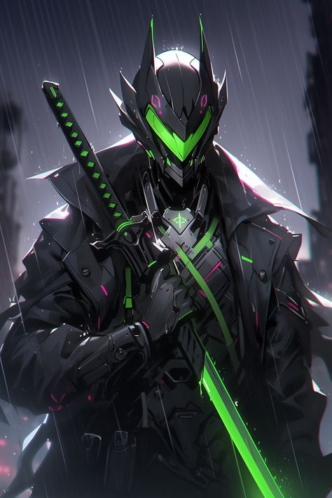 Ninja Robot, Ninja Armor, Knight Drawing, Sci Fi Character Design, Cyberpunk Armor, Overwatch Wallpapers, Futuristic Armor, Cyberpunk Aesthetic, Cyberpunk Character