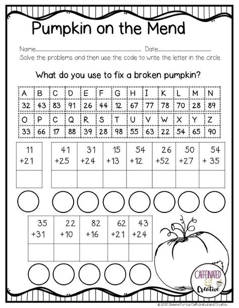 Fall Season Ideas, Books, Activities and More for 2nd Grade Pumpkin Math Activities, 2 Digit Subtraction, Fall Worksheets, 2nd Grade Activities, Thanksgiving Worksheets, Thanksgiving School, Thanksgiving Classroom, Thanksgiving Math, Fall Math