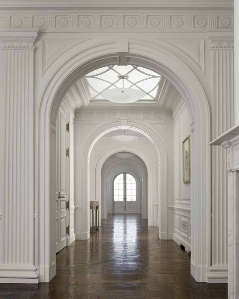 Millwork Design, Classic Entrance, Wainscoting Stairs, Georgian Interiors, Duplex Penthouse, Georgian Architecture, Neoclassical Architecture, New Architecture, Architecture Books