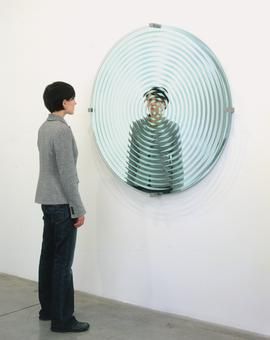 Concentric mirror • Artwork • Studio Olafur Eliasson Tiny Mirror, Spiegel Diy, Mirror Illusion, Studio Olafur Eliasson, Stained Glass Windows Church, Mirror Installation, Olafur Eliasson, Mirror Artwork, New Media Art