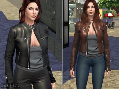 Darte77's Racer Jacket - Acc Sims 4 Biker Jacket, Natural Short Nails, Joker Outfit, Car Outfit, Cc Clothes, Sims 4 Dresses, Biker Outfit, Racer Jacket, Sims Four