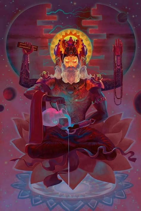 Lord Brahma, Indian Mythology, Indian God, Goddess Artwork, Hinduism Art, Vedic Art, Shiva Art, Sanatan Dharma, Hindu Mythology