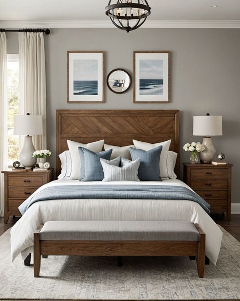 Brown And Blue Bedroom Ideas, Earthy Blue Bedroom, Gray And Brown Bedroom Ideas, Blue And Brown Bedroom, Greenhouse Room, Blue And Cream Bedroom, Cream Bedrooms, Earthy Bedroom, Brown Bedroom