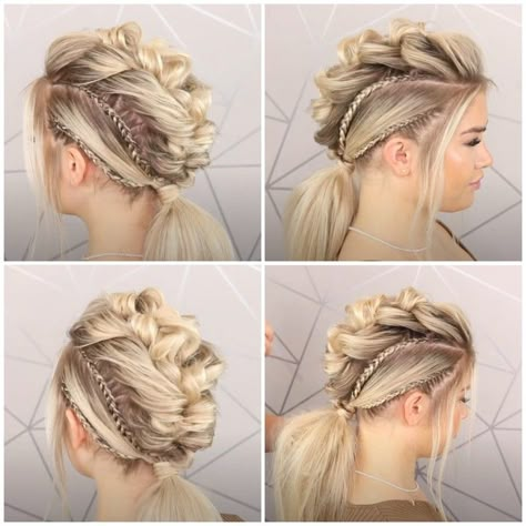 How To Do A Braided Viking Hairstyle! 😍✨ | hairstyle | How To Do A Braided Viking Hairstyle! 😍✨ | By Sweethearts Hair Viking Hairstyle, Sweethearts Hair, Viking Haircut, Viking Braids, Hairstyle Hairstyle, Bridal Hair Inspiration, Viking Hair, Peinados Recogidos, Hairdos For Curly Hair