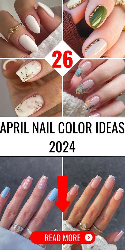 Revel in the freshness of the new season with our exclusive April nail colors 2024. Each shade has been carefully chosen to reflect the optimism and beauty of spring. From delicate pastels to bold and bright tones, these colors will infuse your nails with the energy and excitement of the upcoming months. Get ready to be inspired and make a statement with your manicure this spring 2024! April Manicure Ideas, April Nail Colors 2024, April 2024 Nails, Spring Nail Art 2024, Spring Nail Colors 2024, Spring Vacation Nails, Spring Manicure Ideas, Nail Inspo Spring, Nail Ideas Simple