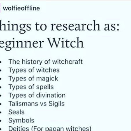 The Witch of the Forest | 𝘓𝘪𝘯𝘥𝘴𝘢𝘺 𝘚𝘲𝘶𝘪𝘳𝘦 on Instagram: "For those just starting out in the Craft, it can be so hard to know where to start and what to do but this list from @wolfieoffline is such a well rounded list of topics to research. It covers a lot of the very basics of Witchcraft and will give you a great base to start from. #witch #witchcraft #britishwitch #britishtraditionalwitchcraft #witchesofig #witchesofinstagram #thecraft #divination #crystalball #traditionalwitchcraft Witchcraft Research Topics, Lindsay Squire, Topics To Research, Divination Witch, Research Topics, Traditional Witchcraft, Woo Woo, Pagan Witch, The Witch