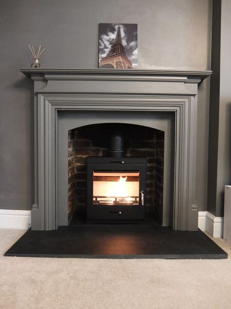 Woodburning Stove Fireplace, Wood Burner Fireplace, Wood Burning Stoves Living Room, Log Burner Living Room, Wood Burning Fireplace Inserts, Guildford Surrey, Log Burning Stoves, Victorian Living Room, Wood Stove Fireplace