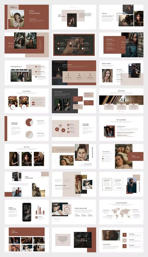 Photography Business Profile Powerpoint Template. 50 unique and editable presentation slides design. Interior Design Template, Portfolio Photo, 잡지 레이아웃, Presentation Slides Design, 포트폴리오 레이아웃, Presentation Design Layout, Slides Design, Interior Design Presentation, Powerpoint Design Templates