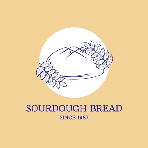 Hand-drawn Duotone Sourdough Bread Bakery Logo Sourdough Bread Drawing, Bread Bakery Logo, Db Logo, Bread Winners, Home Bakery Business, Bread Bakery, Bread Shop, Bakery Logo, Home Bakery