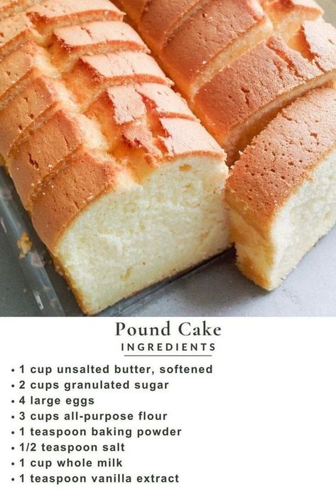 Pound Cake Recipes Videos, Quick N Easy Desserts, Butter Pound Cake Recipe Moist, Homemade Pound Cake Recipe, Homemade Baking Recipes, Easy Sponge Cake Recipe, Homestead Cooking, Pound Cake Recipes Easy, Cake Loaf