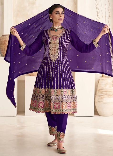 #salwar #salwarsuits #suitsalwar #salwarsuitonline #salwarset #salwarindia #salwarfashion #salwar_suit #salwarsuitsusa Silk Pant Suit, Celana Fashion, Purple Bottom, Lehenga Suit, Readymade Saree, Silk Bottoms, Salwar Kameez Designs, Anarkali Suit, Shalwar Kameez