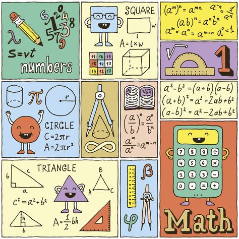 Adding math concepts to daily conversations helps kids see that learning extends beyond the classroom, and is used in many ways all the time. Here's how. Math Drawing, Kartu Ulang Tahun Diy, Math Design, Math Poster, Math Help, Math Methods, Hand Drawn Vector Illustrations, Poster Drawing, Mental Math