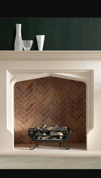 Herringbone Fireplace, Log Burner Living Room, Herringbone Brick, Lounge Room Styling, Log Burner, Kitchen Inspiration Design, Brick Fireplace, Cottage Design, Lounge Room