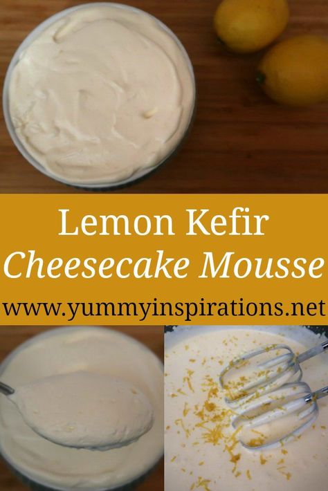 Kefir Cheese Recipes Ideas, Recipes With Kefir Milk, Keto Kefir Recipes, Kefir Pudding, Kefir Cheesecake, Kefir Dessert, Milk Kefir Recipes, Cheesecake Mousse Recipe, Gut Diet