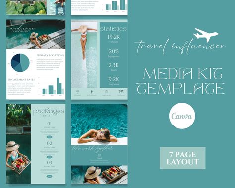 Media kit template crafted for travel influencers to showcase their work, reach, and expertise, making it easy for brands to partner with #Social_Media_Portfolio #Media_Portfolio #Aesthetic_Social_Media #Bright_Aesthetic Social Media Portfolio, Media Portfolio, Aesthetic Social Media, Bright Aesthetic, Tiktok Influencers, Travel Influencer, Tiktok Influencer, Subscriber Count, Media Kit Template