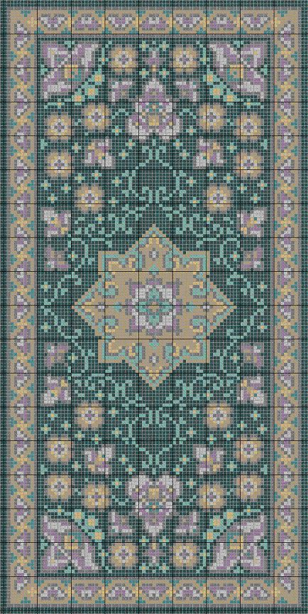 Needlepoint Rugs Pattern, Persian Cross Stitch, Doll Furniture Tutorial, Stitch Crafts, Miniature Needlepoint, Needlepoint Rugs, Crochet Mandala Pattern, Pixel Crochet, Tapestry Crochet Patterns