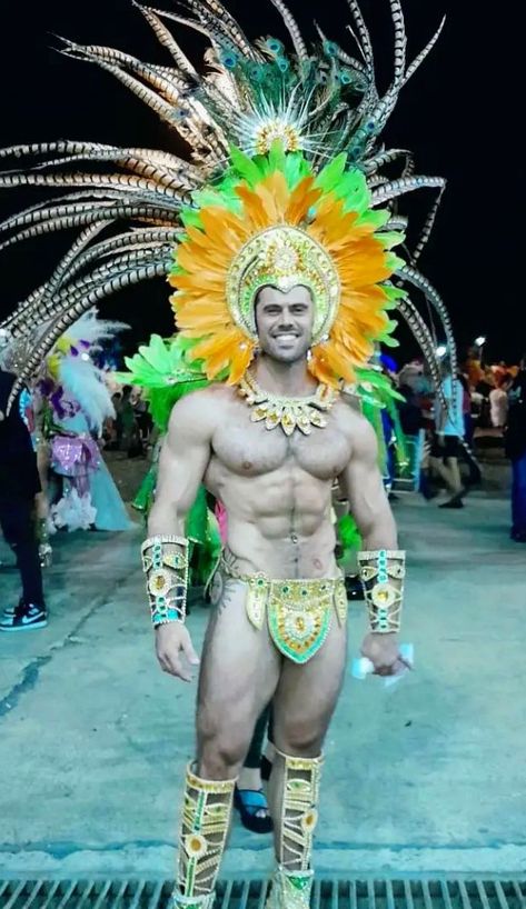 Rio Carnival Theme Party Outfit Men, Male Dance Costumes, Vpl Men, Brazil Carnival Costume, Gym Men Motivation, Gay Costume, Carnaval Outfit, Masculine Art, Party Outfit Men