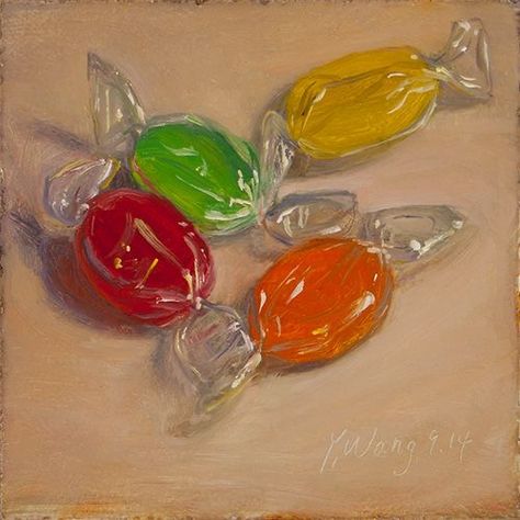 Still Life Landscape, Contemporary Still Life, Candy Drawing, Painting A Day, Candy Art, Food Painting, Arte Inspo, Daily Painting, A Level Art