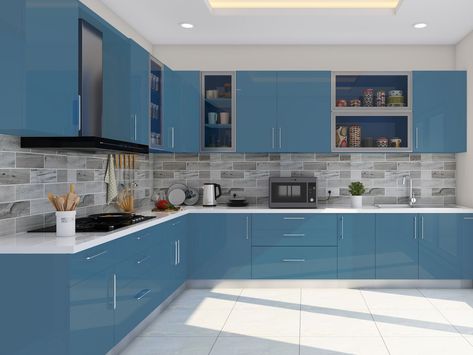 Interior Design for Home: Full Home Interior Design Solutions in 45 Days | HomeLane L Shape Kitchen Design, L Shaped Modular Kitchen, Kitchen Wardrobe Design, Kitchen Design Gallery, Kitchen Design Color, Kabinet Dapur, Kitchen Modular, Kitchen Cupboard Designs, Modular Kitchen Designs