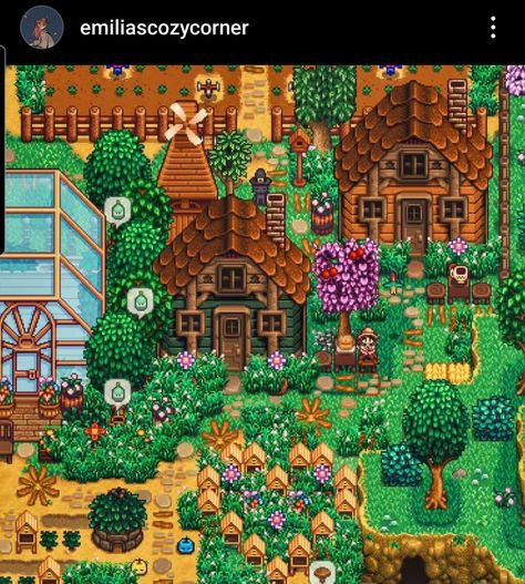 Stardew Valley Meadowlands Farm Layout 1.6, Stardew Valley Farm Decoration, Stardew Layout, Stardew Ideas, Stardew Farm, Stardew Valley Farm, Stardew Farms, Stardew Valley Layout, Stardew Valley Tips