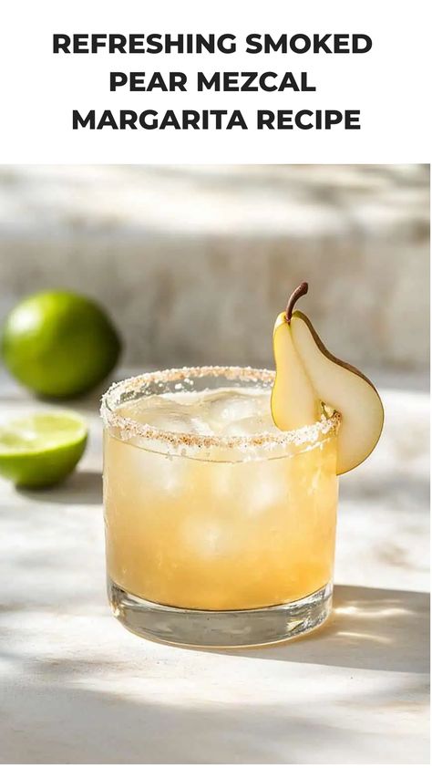 Delight your taste buds with the intriguing flavors of the Smoked Pear Mezcal Margarita! This unique cocktail combines the rich smokiness of mezcal with the luscious sweetness of pear, creating a truly unforgettable drinking experience. If you're a fan of mezcal or simply love trying new cocktails, this creative spin on the classic margarita is sure to impress and satisfy your palate. Mezcal Margarita, Tequila Recipe, Party Food Bar, Traditional Margarita, Mezcal Cocktails, Party Cocktails, Watermelon Margarita, Strawberry Margarita, Refreshing Summer Drinks