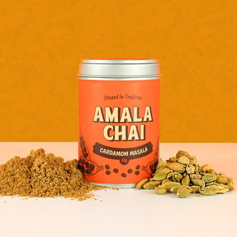 Beautifully branded product packaging Spice Mix Packaging, Chai Packaging Design, Chai Branding, Chai Packaging, Iced Chai Recipe, Masala Packaging, Chai Pani, Bold Packaging, Chai Recipes