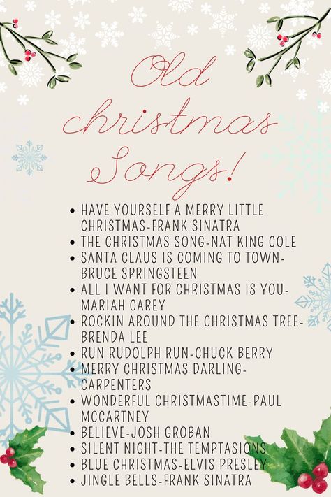 Old Christmas Songs, Merry Christmas Darling, Brenda Lee, Nat King Cole, Santa Claus Is Coming To Town, Chuck Berry, Christmas Songs, King Cole, Old Christmas