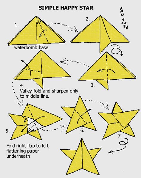 Risultato della ricerca immagini di Google per http://www.net4tv.com/voice/graphics/Origami_star.gif Origami Busta, Origami Star Instructions, Origami Stella, Easy Origami Star, Origami Christmas Ornament, 3d Paper Star, Origami Diagrams, Tutorial Origami, Alcohol Ink Crafts