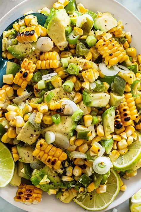 Avo Corn Salad, Fiesta Avocado Corn Salad, Roasted Corn And Avocado Salad, Avacado Corn Salad, Grilled Corn And Avocado Salad, Grilled Avocado Salad, Corn And Avocado Salad, Avocado Corn Salad, Grilled Romaine Salad