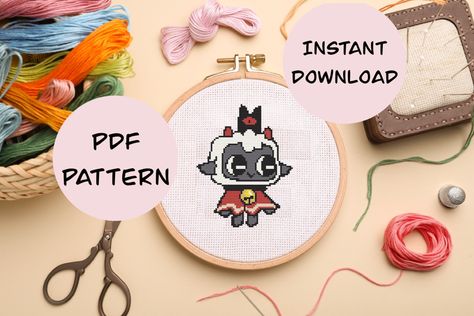 Lamb Cross Stitch Pattern, Lamb Cross Stitch, Cult Of Lamb, Cross Stitch Pattern, Instant Download Etsy, Pdf Pattern, Stitch Pattern, Cross Stitch Patterns, Cross Stitch