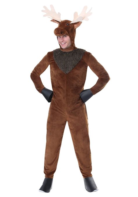 PRICES MAY VARY. Size: Small 100% polyester jumpsuit and headpiece Zipper down the back side and a faux fur tail Collar has faux fur around it Attached foot covers have elastic band to secure under your feet A Mighty Moose is ready to come out of the woods when you choose this Mighty Moose Costume from FunCostumes. This costume is designed as a jumpsuit and headpiece combo. Made of fleece with faux fur embellishments and big horns, this costume is ready to impress! - Jumpsuit - Headpiece Moose Costume, Fawn Headband, Moose Hat, Deer Tail, Deer Costume, Brown Gloves, Animal Costumes, Knit Stockings, Stocking Cap