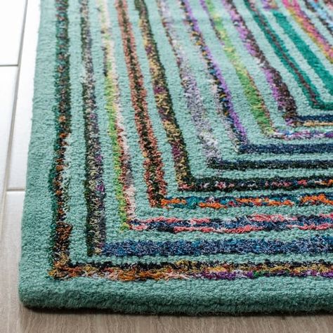 SAFAVIEH Handmade Nantucket Bodhild Contemporary Cotton Rug - On Sale - Bed Bath & Beyond - 10905630 Rug Diy, Rainbow Rug, Textile Crafts, Geometric Area Rug, Hand Tufted Rugs, Cotton Rug, Handmade Boho, Rug Hooking, Online Home Decor Stores