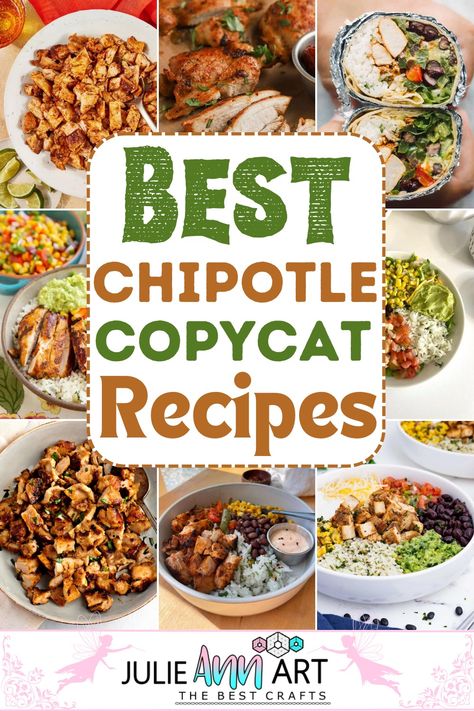 Best Chipotle Copycat Recipes Chipotle Restaurant Recipes, Cat Meals, Chipotle Restaurant, Burrito Ingredients, Chipotle Copycat Recipes, Chipotle Copycat, Chipotle Recipes Chicken, Chipotle Recipes, Honey Chipotle Chicken