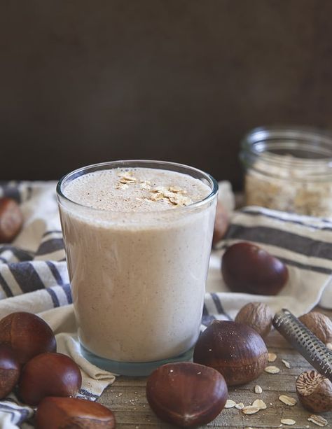 Cinnamon Chestnut Oat Smoothie - Chestnut Oat Smoothie (gluten-free) Winter Smoothies, Fall Smoothies, Oatmeal Smoothie, Oat Smoothie, Smoothies Recipes, Health Breakfast, Breakfast Smoothies, Smoothie Shakes, Dog Recipes