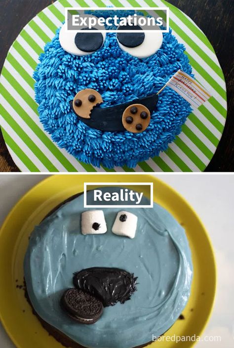 Funny-cake-fails-expectations-reality Pinterest Fails Funny, Nailed It Cakes, Cake Fails Hilarious, Epic Cake Fails, Bad Cooking, Baking Fails, Bad Cakes, Cake Fails, Fail Nails