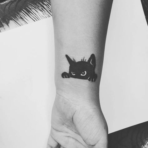 Cat Print Tattoo, Tattoos For Women Cat, Tattoo Gato, Snow Tattoo, Timeless Tattoo, Dog Memorial Tattoos, Black Cat Tattoos, Small Tats, White Ink Tattoo