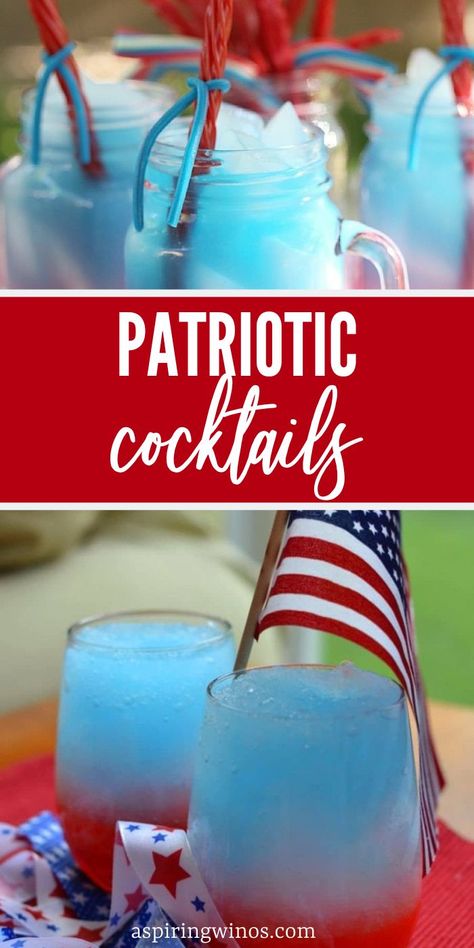 Red White Blue Drink, Patriotic Cocktails, Wine Cocktail Recipes, Layered Jello, Blog Success, Creative Cocktails, Fourth Of July Party, Easy Cocktail, Hosting Dinner