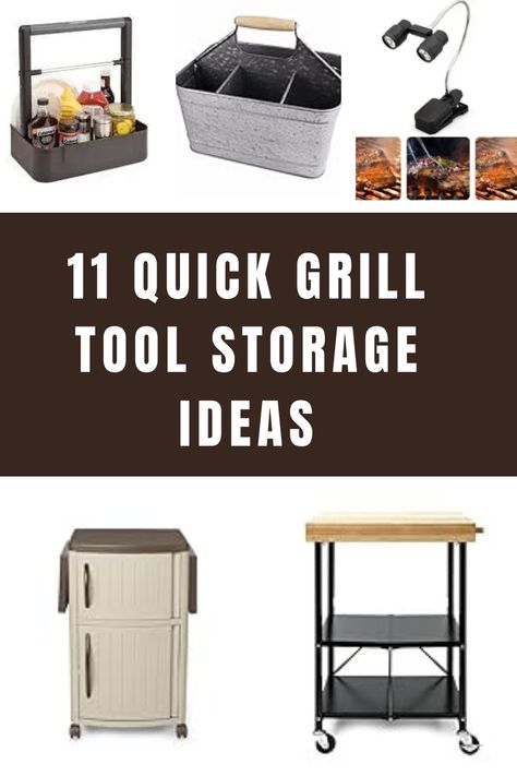 11 Quick Grill Tool Storage Ideas https://grillcuisines.com/15-quick-ways-to-organize-and-store-bbq-tools Grill Tool Storage Ideas, Bbq Tool Storage Ideas, Grill Tool Storage, Bbq Utensil Storage, Bbq Tools Storage, Tool Storage Ideas, Clean Grill Grates, Grill Accessories Storage, Grilling Area