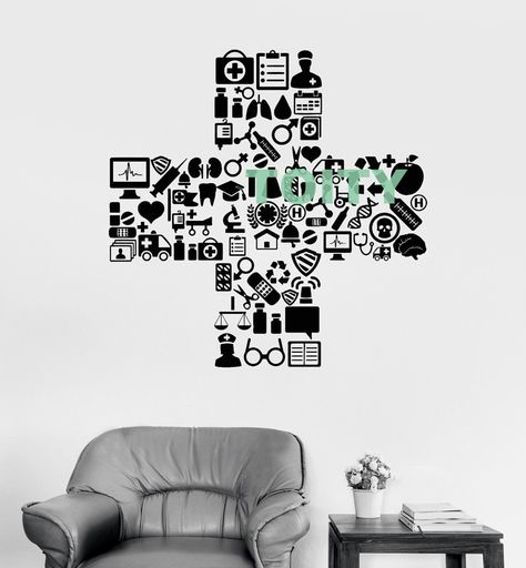 Cheap vinyl wall decals, Buy Quality wall decals directly from China stickers home decor Suppliers: Vinyl Wall Decal Medicine Hospital Symbol Clinic Doctor Nurse Stickers Home Decor Ideas Room Interior Art Mural H57cm x W57cm Enjoy ✓Free Shipping Worldwide! ✓Limited Time Sale ✓Easy Return. Hospital Symbol, Pharmacy Art, School Nurse Office, Nurse Stickers, Hospital Interior, Clinic Interior Design, Medical Symbols, Study Room Decor, Brand Book