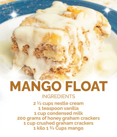 Graham Cake Filipino, Mango Float Ingredients, Filipino Mango Float, Graham Ingredients, Mango Float Recipe, Mango Graham Float, Mango Graham Cake, Filipino Mango, Graham Recipe