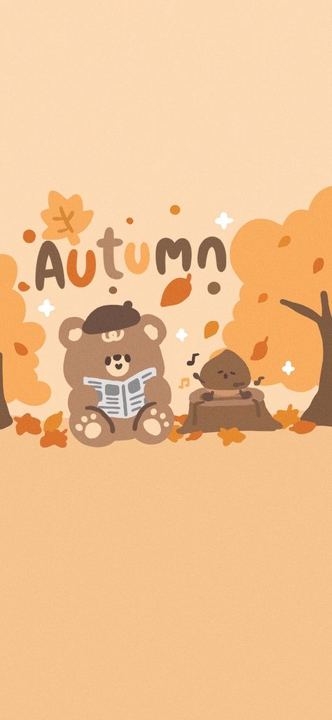 Halloween Desktop Wallpaper, Autumn Leaves Wallpaper, Thanksgiving Cartoon, Teddy Bear Wallpaper, Floral Wallpaper Iphone, Thanksgiving Wallpaper, Cute Fall Wallpaper, Iphone Wallpaper Fall, Kitty Drawing