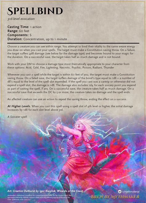 Evocation Magic, Sorcerer Spells, Spells Dnd, Homebrew Spells, Spell Ideas, Dnd Spells, Dnd Wizard, Dungeons And Dragons Races, Dnd Stats